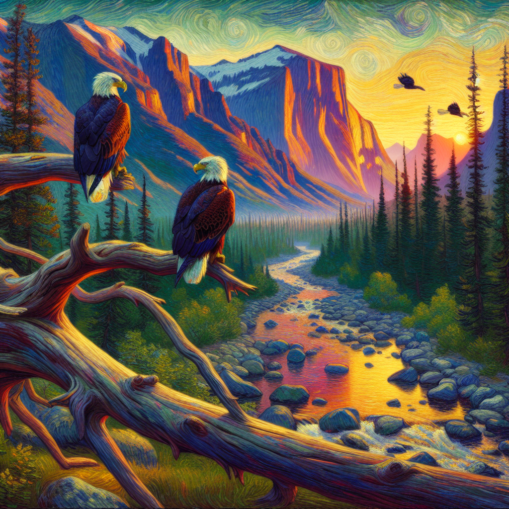 Bald Eagles Watching the Sunset Bald Eagles Watching the Sunset