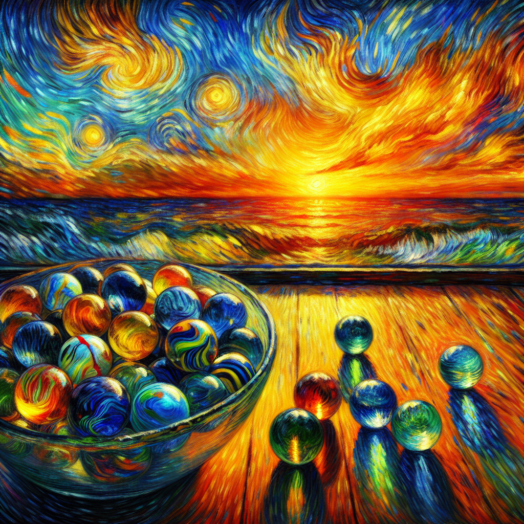 Colorful Marbles - Impressionist Van Gogh-Inspired Style