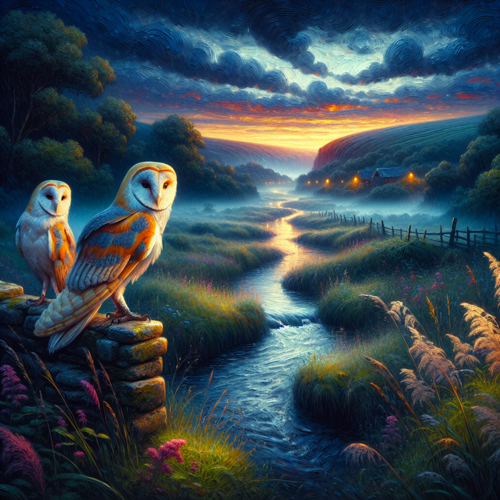 Owls at Twilight in the Valley Owls at Twilight in the Valley