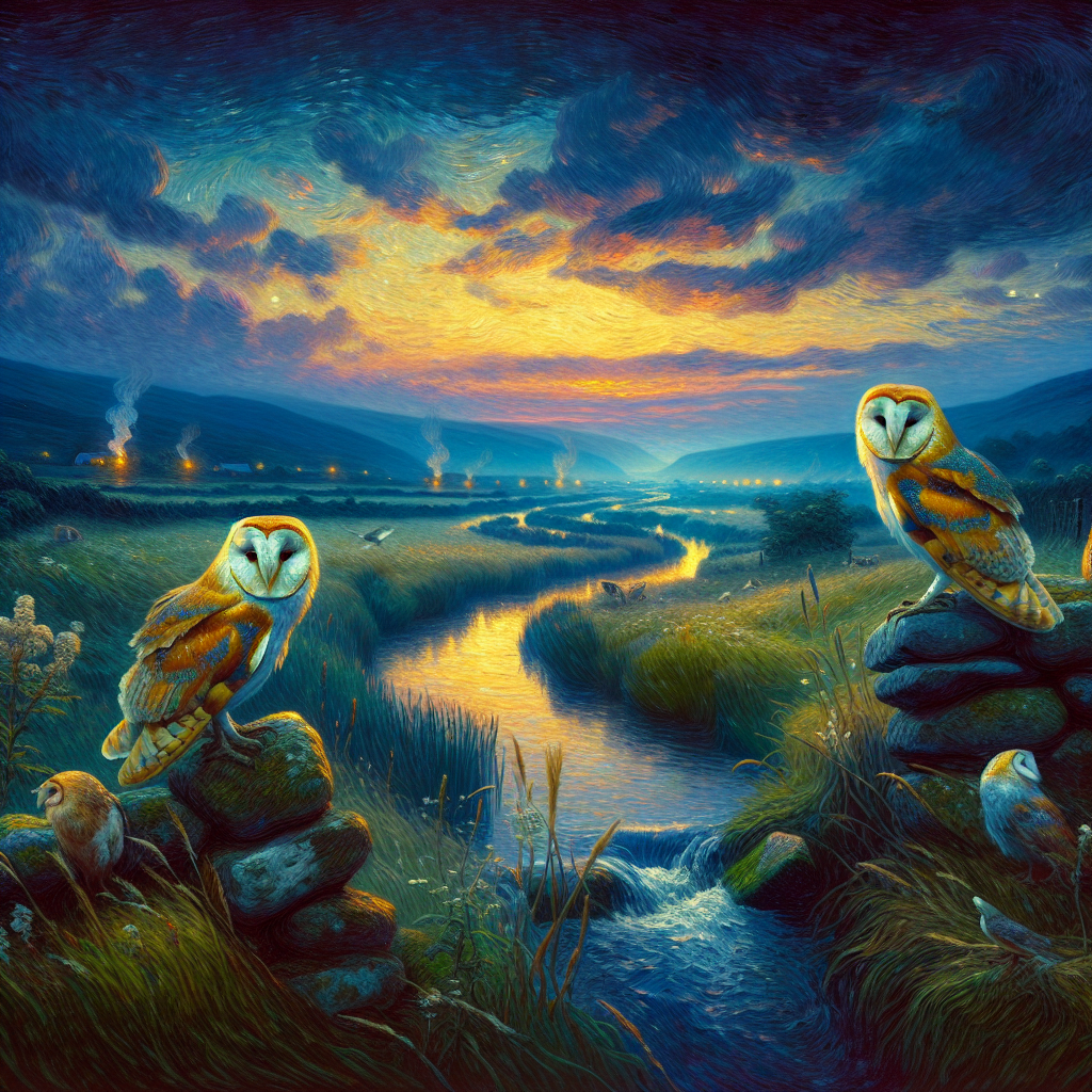 Owls at Twilight in the Valley Owls at Twilight in the Valley