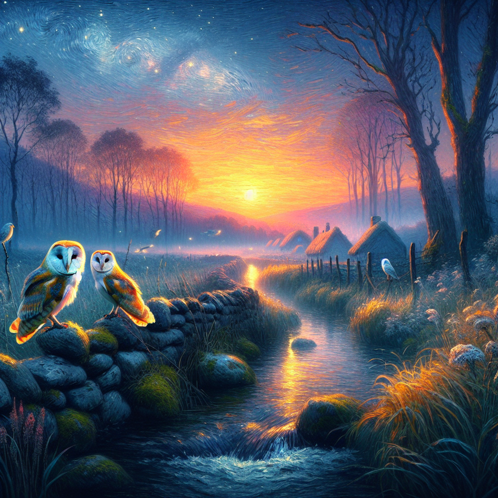 Owls at Twilight in the Valley Owls at Twilight in the Valley