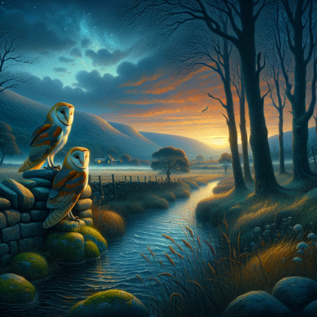 Owls at Twilight in the Valley Owls at Twilight in the Valley
