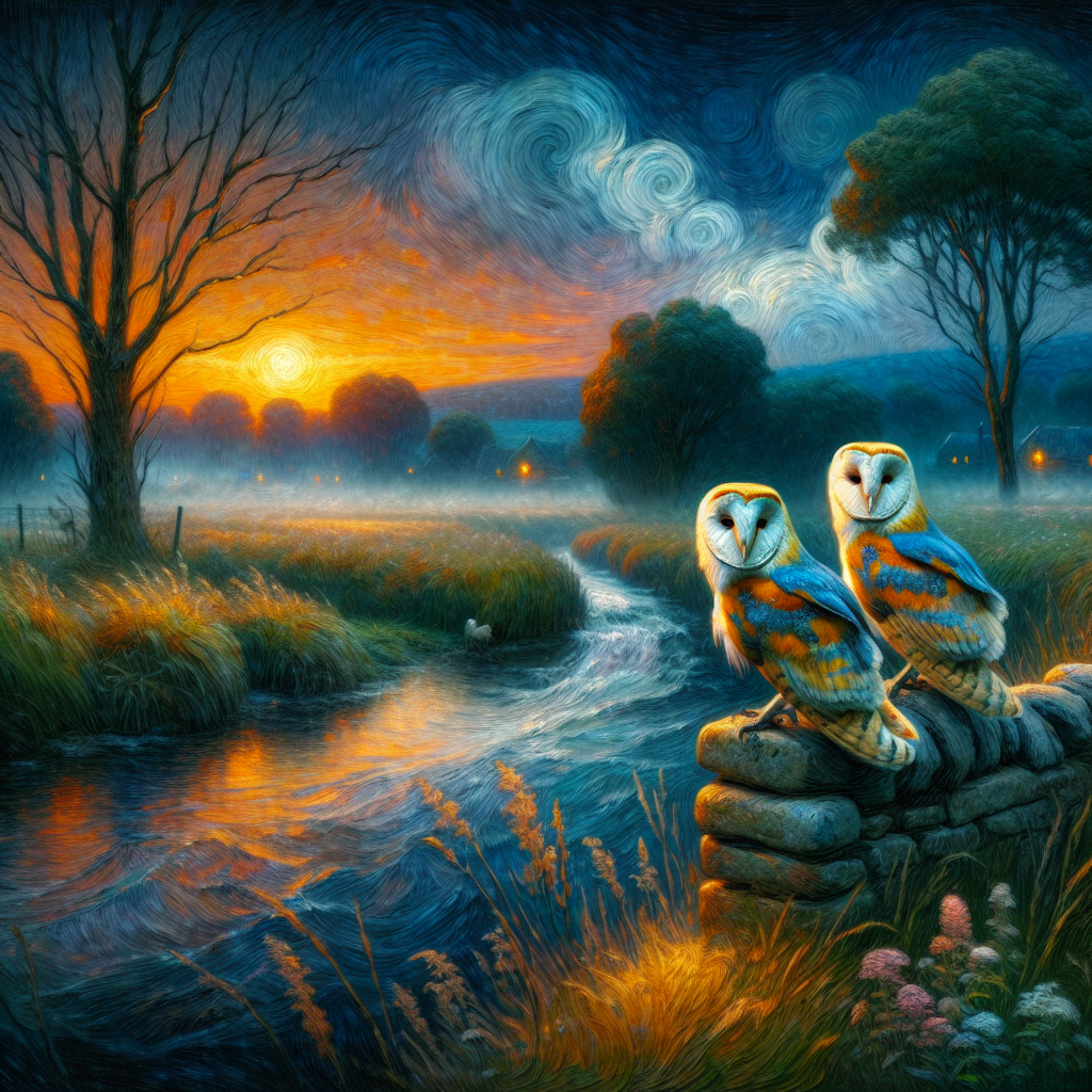 Owls at Twilight in the Valley