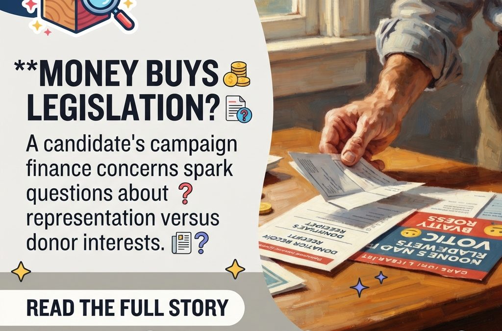 🗳️ Local Candidate Raises Alarm Over Money’s Role in Legislation