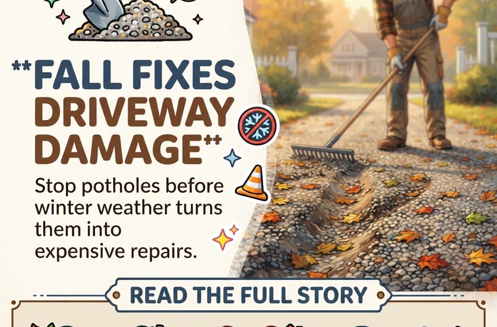 🚗 Gravel Driveway Damage? Why Fall Is the Right Time to Fix Potholes Before Winter Hits