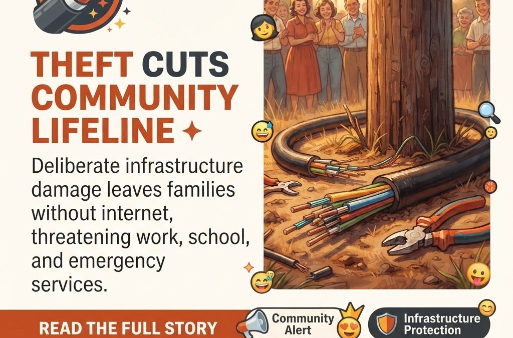 🔧 Copper Theft Cuts Internet Lines in Fredonia Area – Community Asked to Report Information