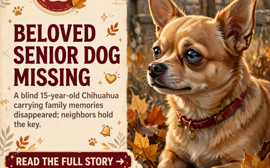 🐾 Lost Blind Chihuahua Charlie Missing in Spencer – Family Seeks Community Help