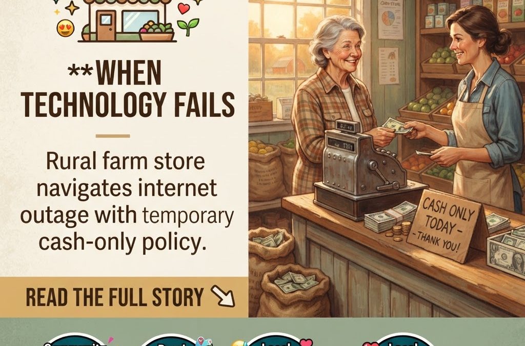 🌾 Local Farm Store Temporarily Shifts to Cash-Only Payments During Internet Outage