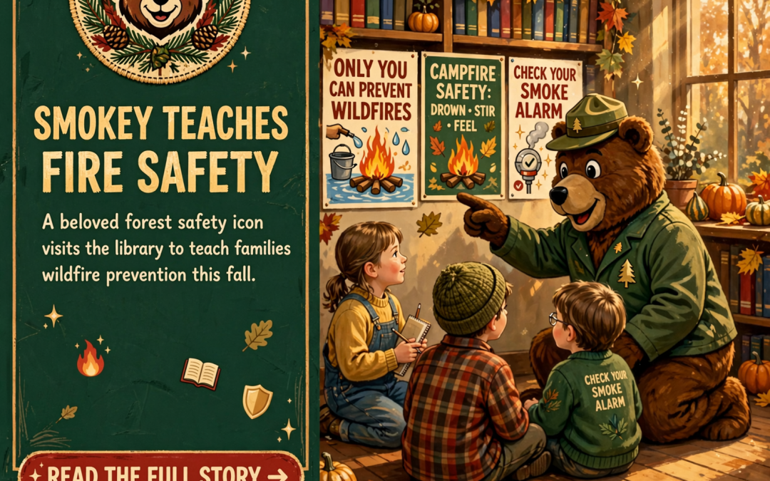 🐻 Smokey Bear Visits Sequatchie County Public Library for Fire Safety Day