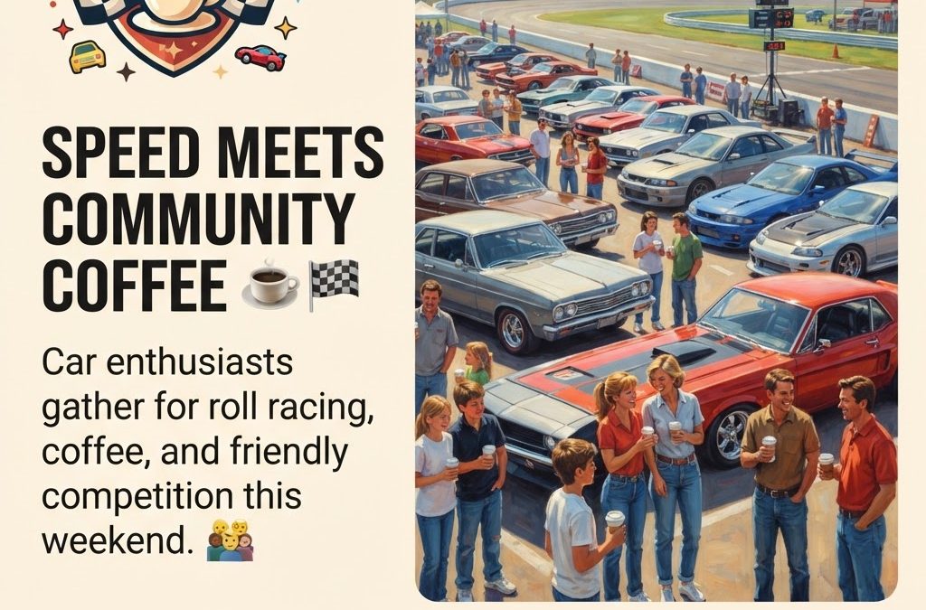 🏁 Chips Cars & Coffee Returns to Brainerd Motorsports Park – Roll Racing Action This Sunday