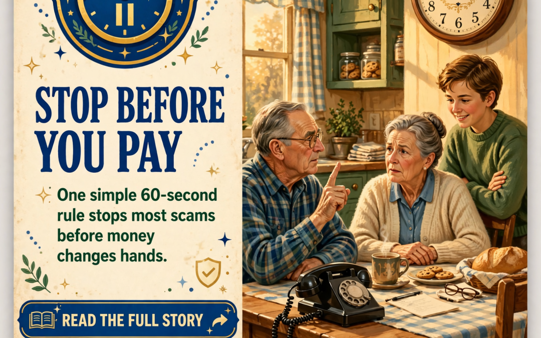 👴👵 Mom, Dad, Stop Before You Pay: The 60-Second Rule That Can Stop a Scam