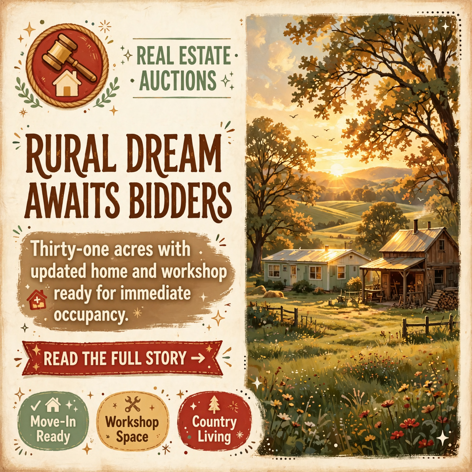 π‘ 31-Acre Country Property with Mobile Home and Shop Offered at Online Auction in Camden β Featured Image Featured image for "π‘ 31-Acre Country Property with Mobile Home and Shop Offered at Online Auction in Camden"