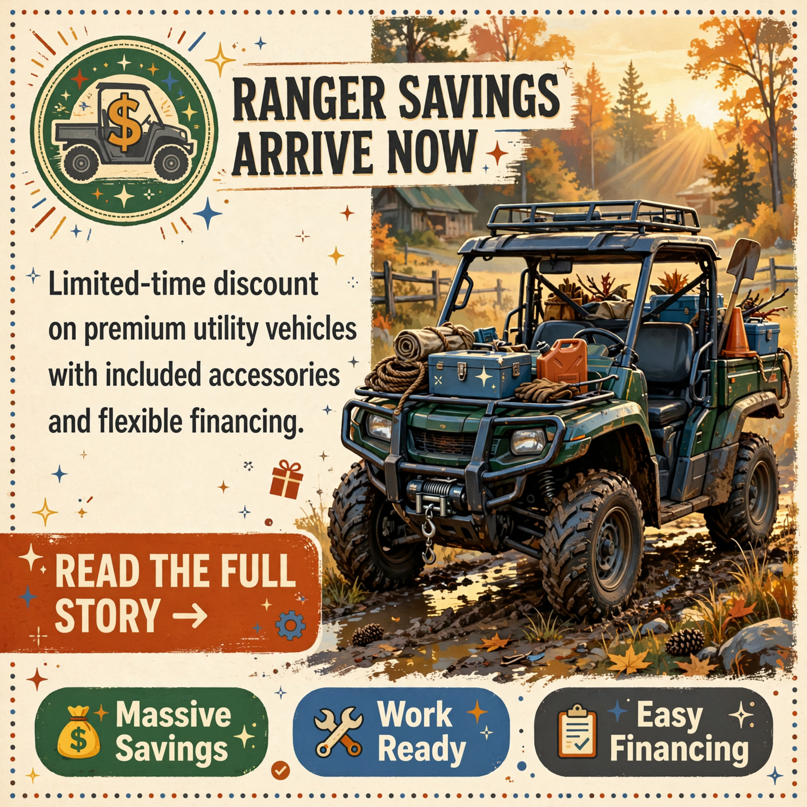 Featured image for "🚜 Pro X Powersports Offers $3,300 Savings on 2026 Polaris Ranger 1000 Premium"