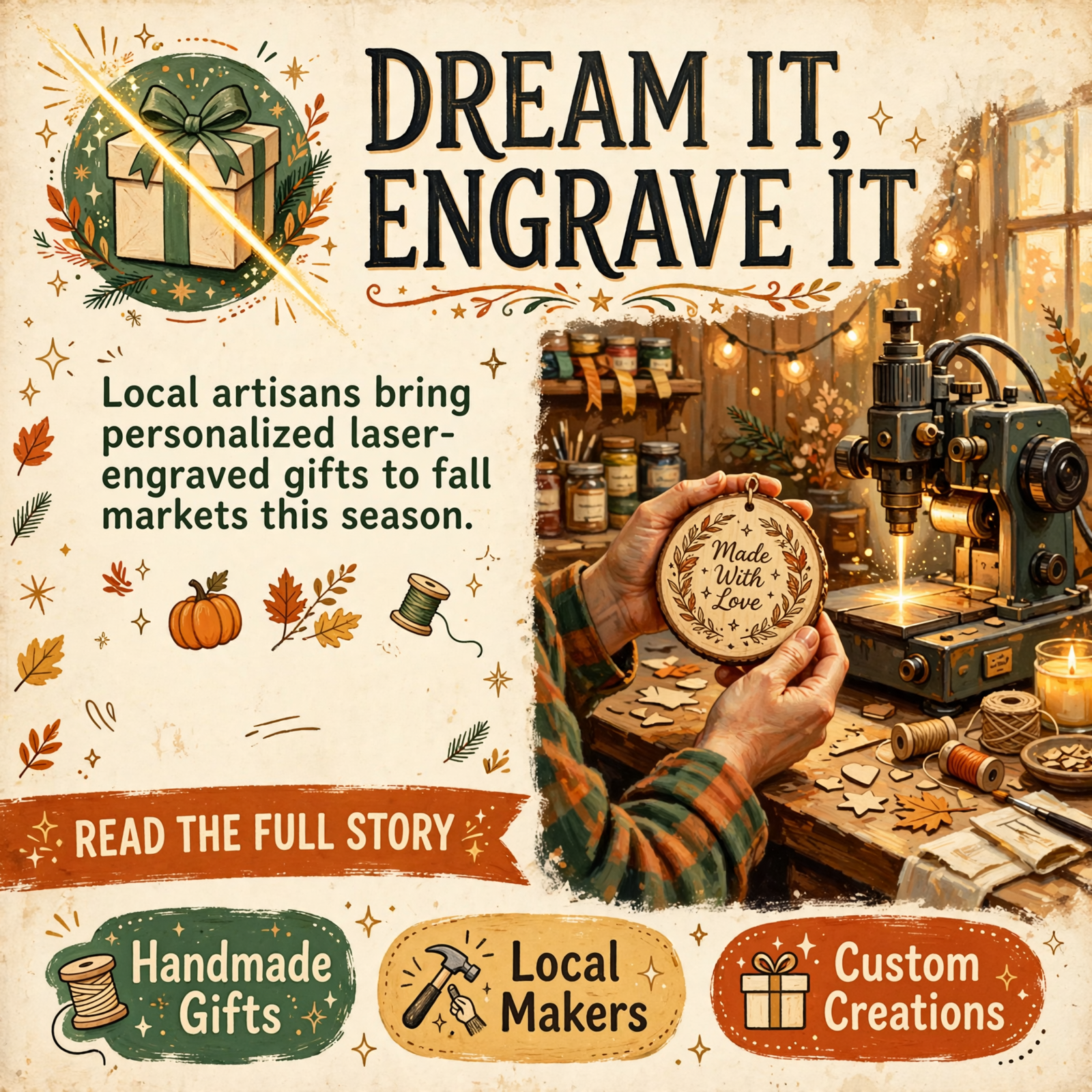Featured image for "🎁 Country Boys Laser Engraving Brings Custom Gifts to Fall Markets Across the Region"
