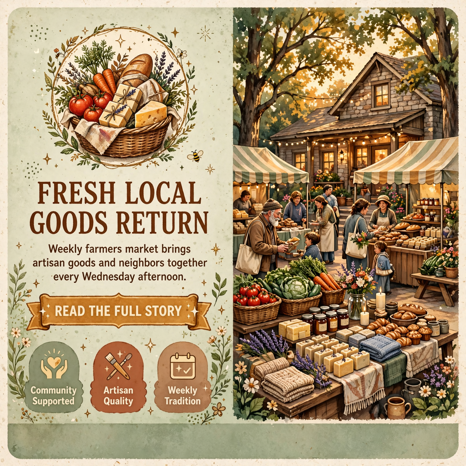 Featured image for "Lewis Chapel Farmers & Crafters Market Returns Wednesday in Dunlap 🌾♥️"