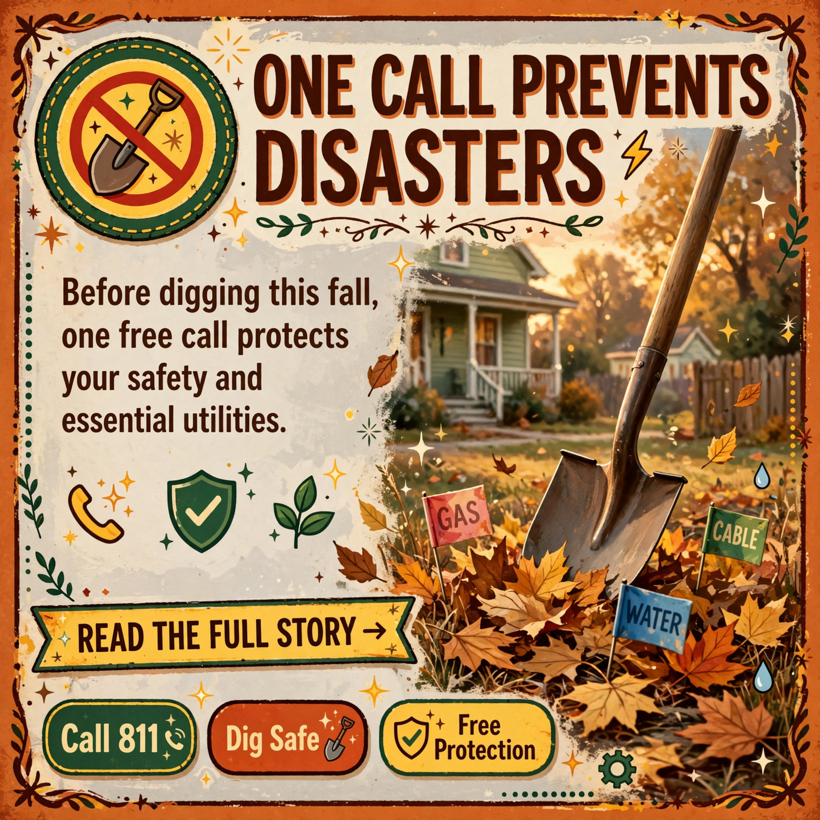 Featured image for "🍂 Call 811 Before You Dig This Fall - Utility Safety Reminder for Every Season"