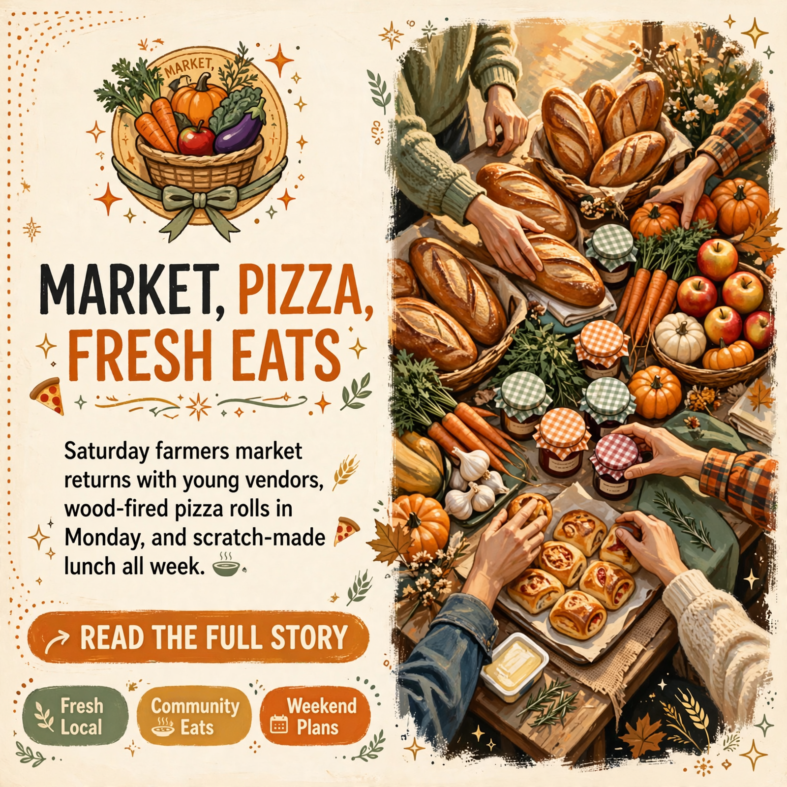Featured image for "🧺 Saturday Market Haul, Scratch Lunch on Jones and Wood-Fired Pizza Next Monday"