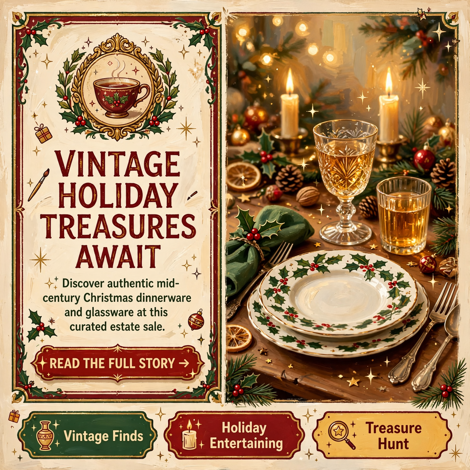 Featured image for "🎄 Vintage Christmas Dinnerware Estate Sale in Cookeville - October 29-November 1"