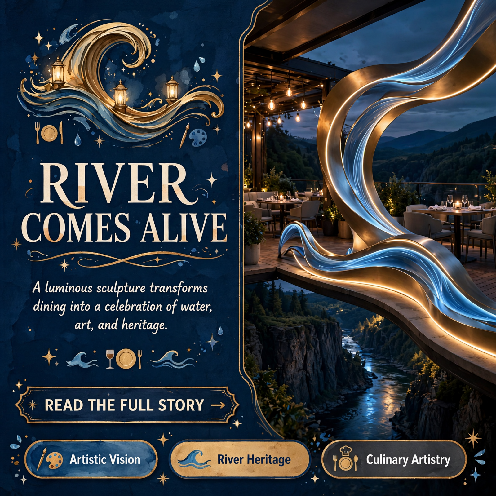 Featured image for "🎨 The Dance After Dark: A Sculptural Tribute to the Tennessee River at Riverdance in Guild"