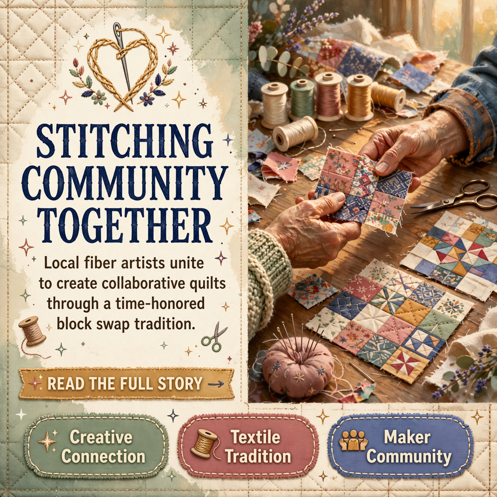 Featured image for "🪡 Local Quilters and Sewists Sought for Community Block Swap"