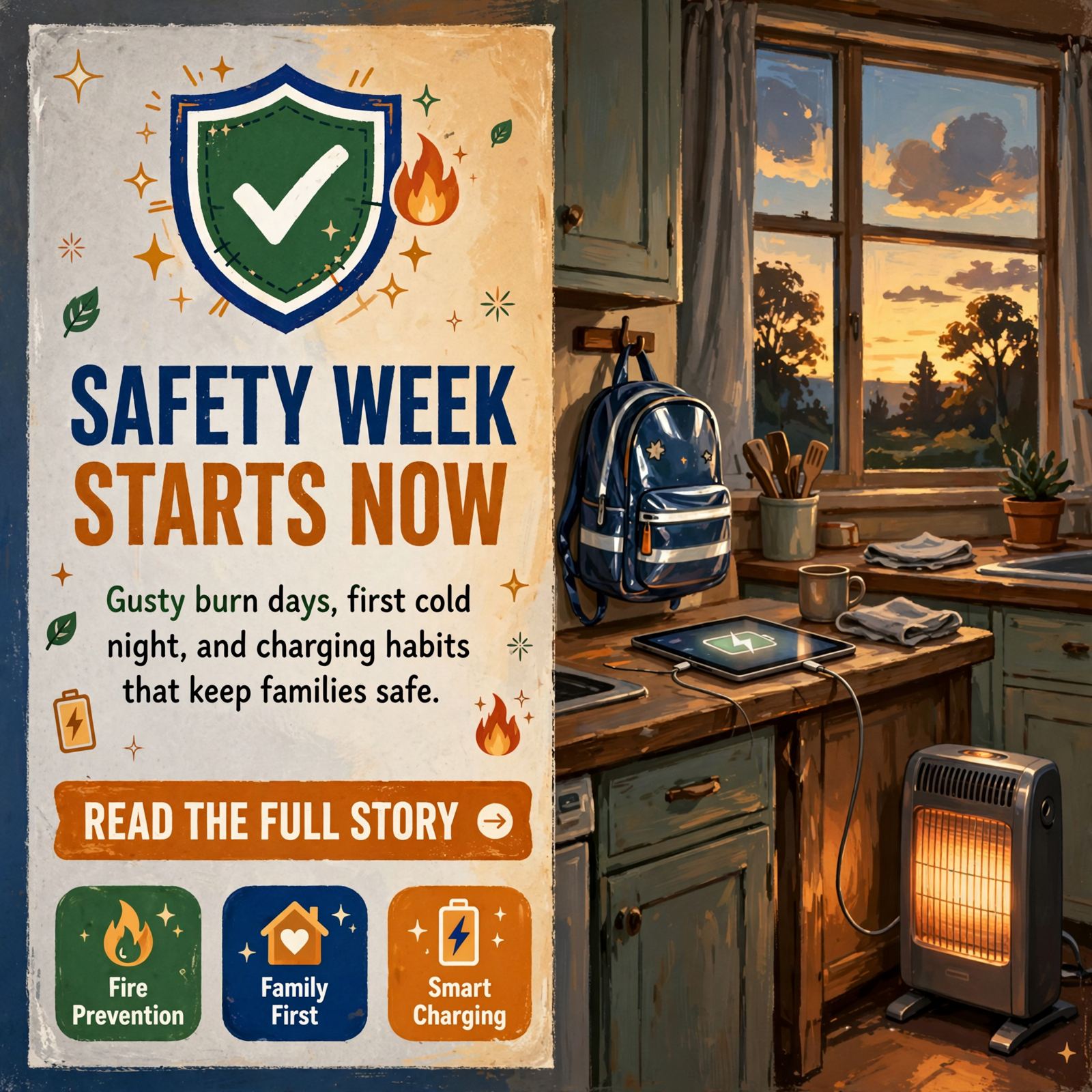 Featured image for "🛡️ Gusty First Burn Days, First Heater Night, Safe Charging and Deer Watch"