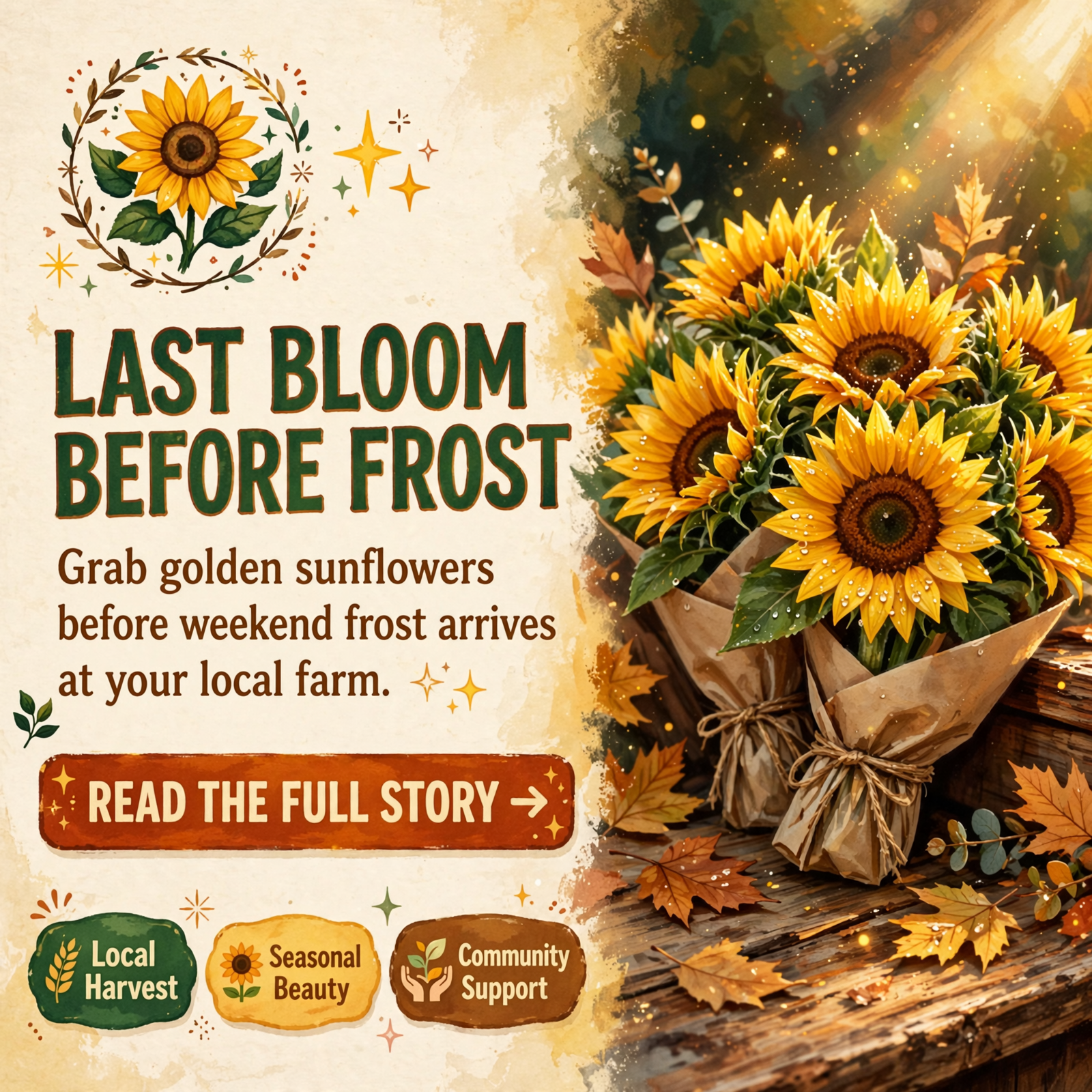 Featured image for "🌻 Sunflower Bouquets Available Before Frost in Graysville"