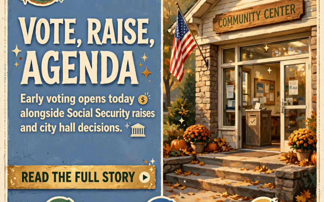 🗳️ Early Voting Opens Today, Social Security’s Raise Due This Morning, and City Hall’s Agenda Is Posted