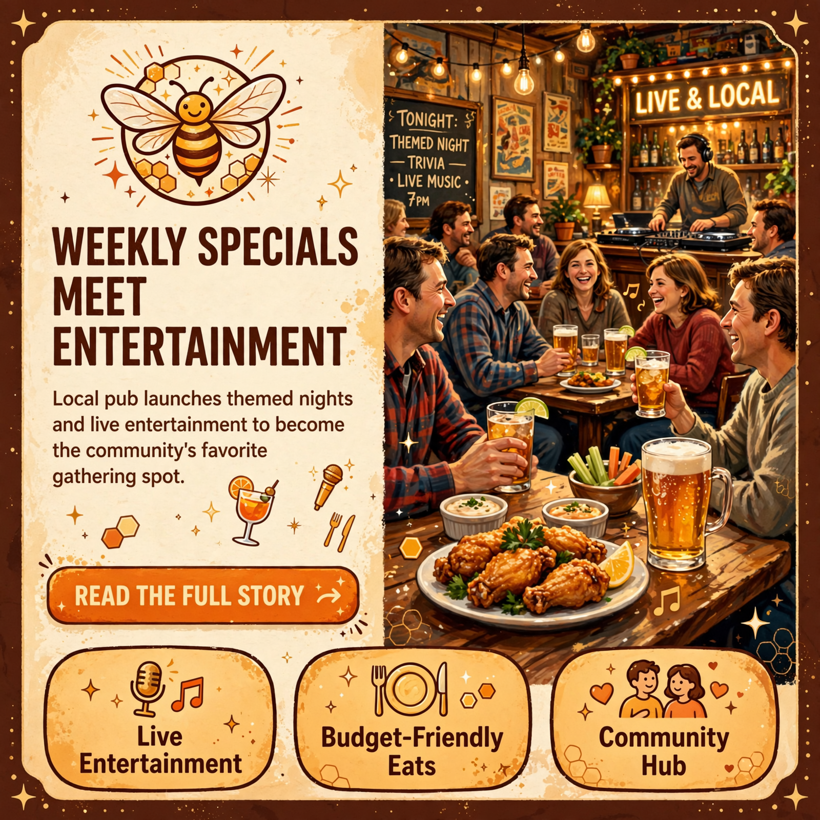 Featured image for "🐝 Weekly Specials & Entertainment at The Bee's Knees"