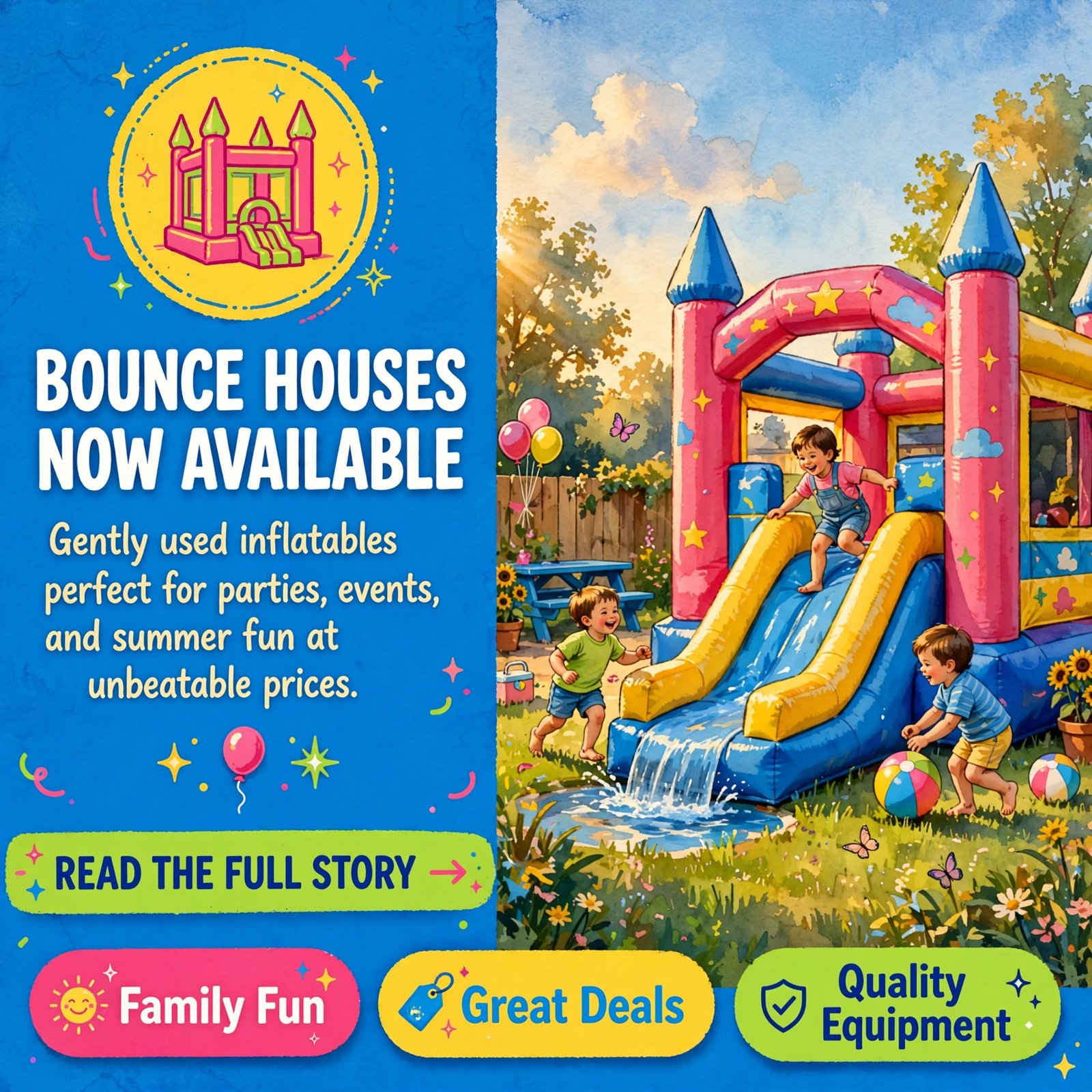 🎪 Used Bounce Houses and Water Slide for Sale – Great Condition, Bulk Discount Available — Featured Image Featured image for "🎪 Used Bounce Houses and Water Slide for Sale - Great Condition, Bulk Discount Available"
