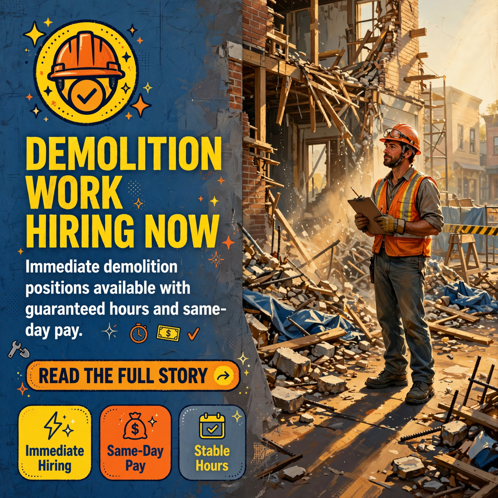 Featured image for "🔨 Labor Finders Chattanooga Hiring for Demolition Work - Same-Day Pay Available"