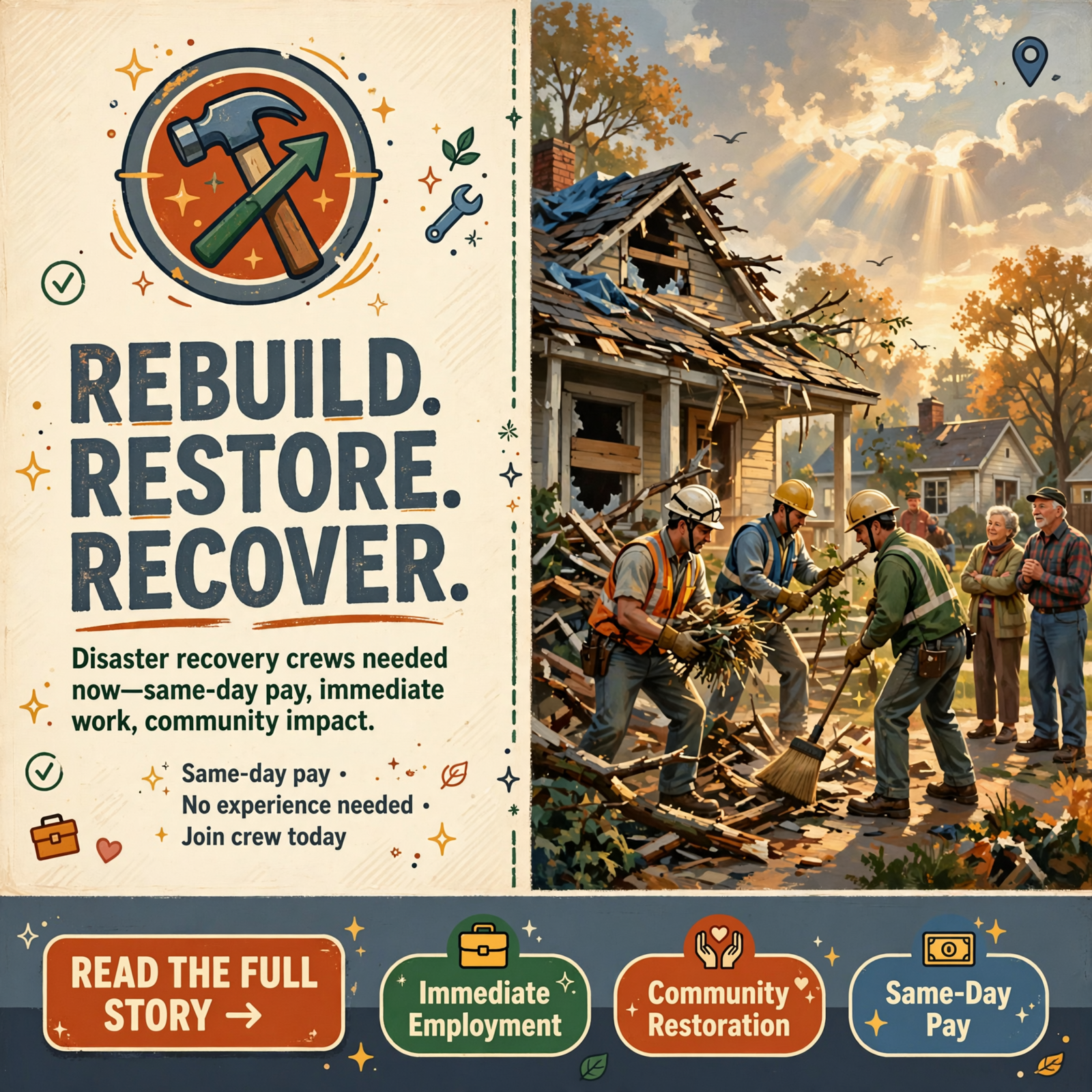 Featured image for "🛠️ Labor Finders Chattanooga Hiring Clean-Up Crews for Disaster Recovery Work"