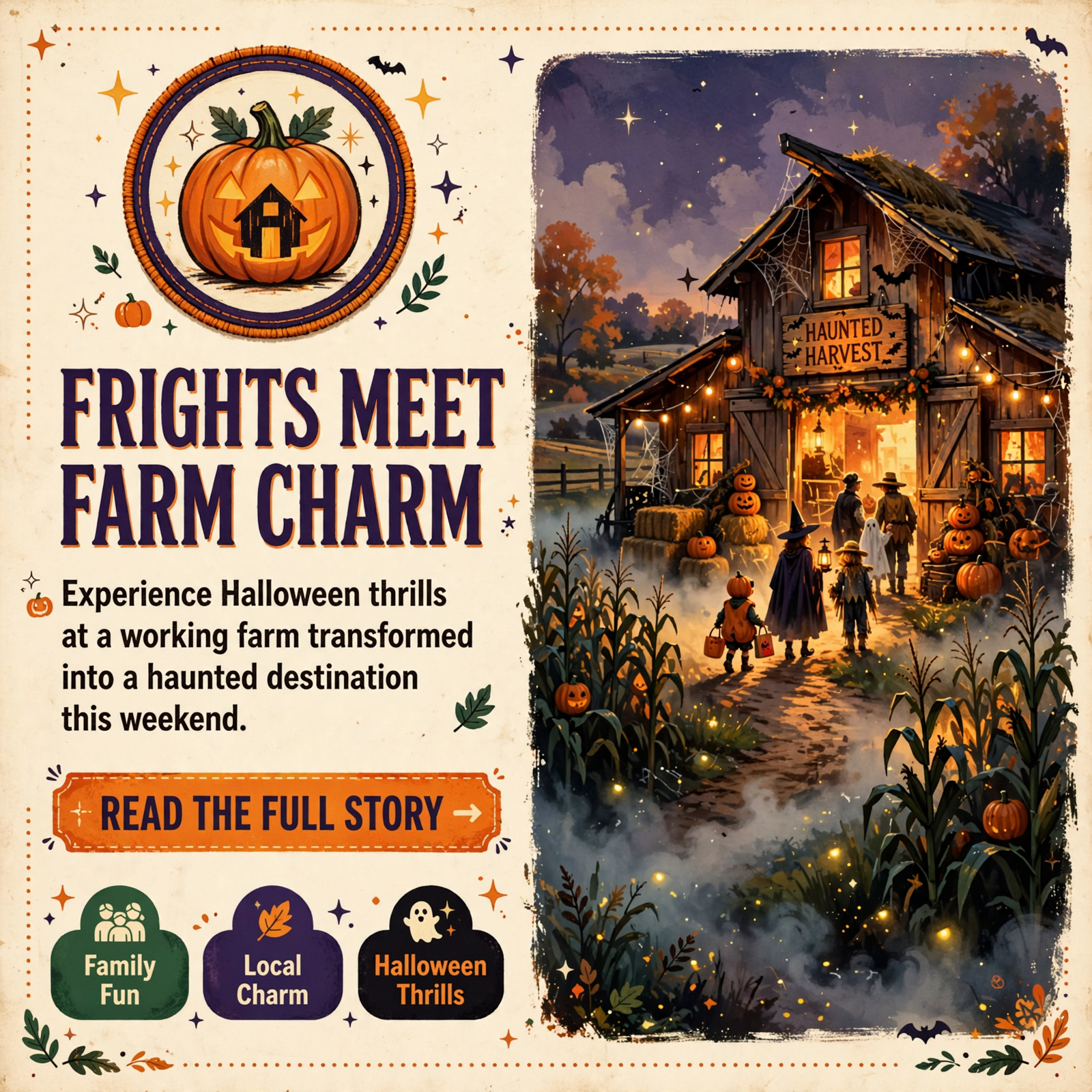 Featured image for "Haunted Grounds at McDonald Farm Opens Oct 28-31 in Sale Creek - Blackout Maze, Haunted Barn & More 🎃"