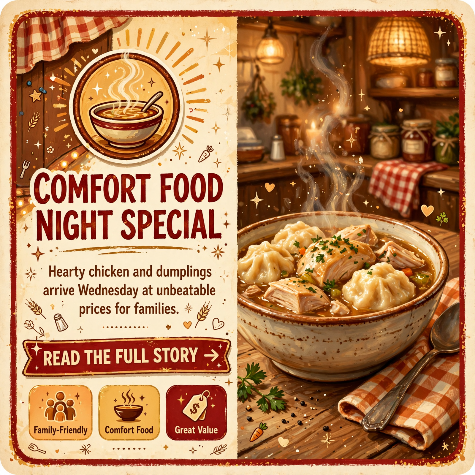 π² Chicken & Dumplings Special Wednesday in Soddy Daisy – $12.81 Plates β Featured Image Featured image for "π² Chicken & Dumplings Special Wednesday in Soddy Daisy - $12.81 Plates"