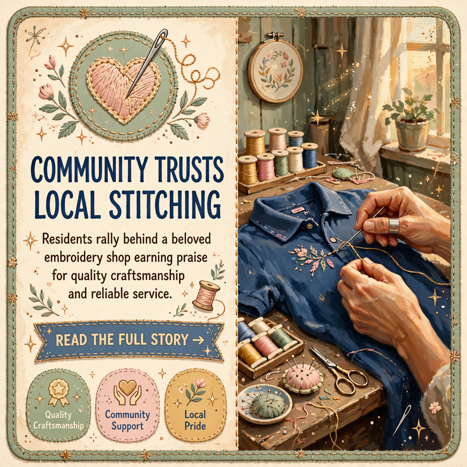 Featured image for "🧵 Local Embroidery Shop Earns Community Praise for Uniform Work in Dunlap"