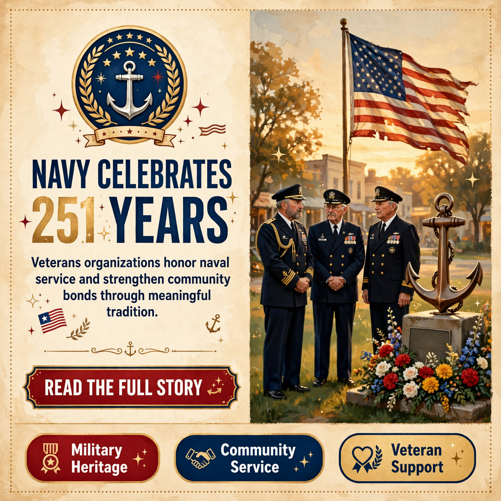 Featured image for "🇺🇸 VFW Post 5772 Dunlap Honors Navy's 251st Birthday"