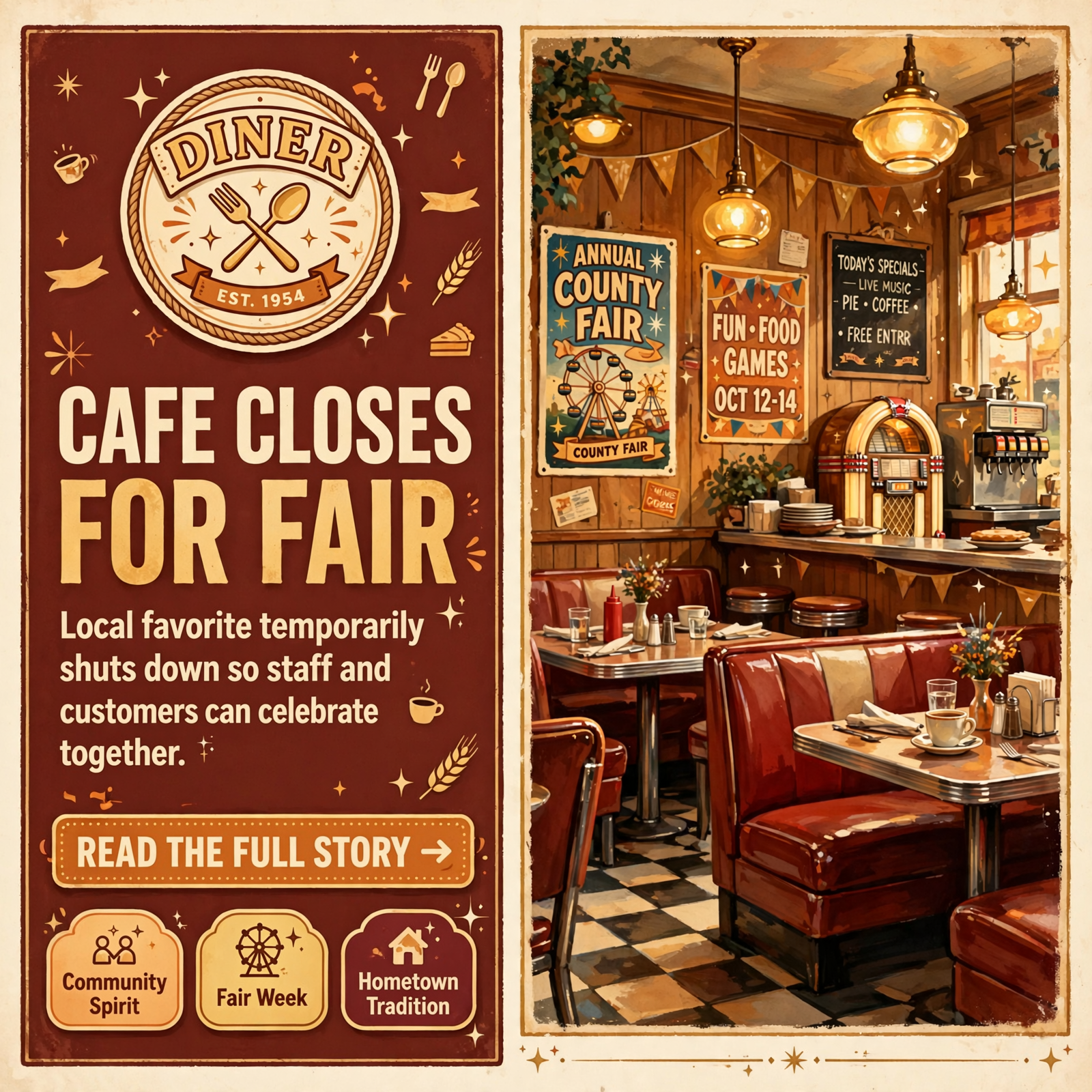Featured image for "🎡 Mel's Old Time Cafe Closes Early for Fair Week in Spencer"