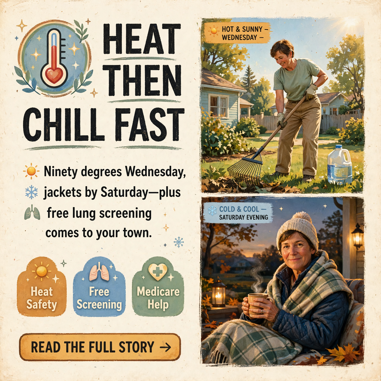 Featured image for "🩺 Record Heat Today, a Jacket Night by Saturday and a Free Lung Screening Bus Coming to Dunlap: Your Healthy Valley Report"