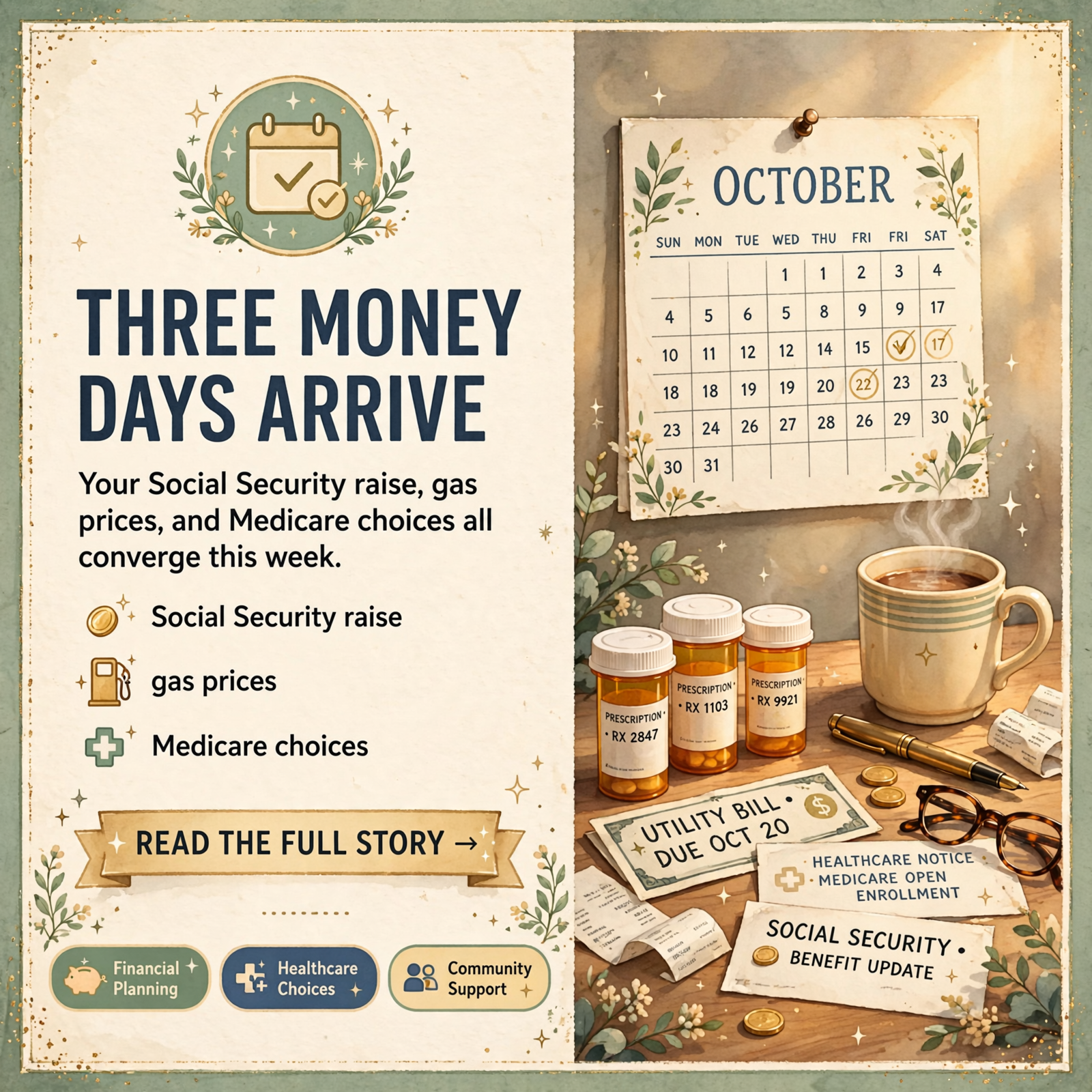 Featured image for "💵 COLA Day Is Here, Chattanooga Gas Slips to $3.77 and Medicare Shopping Opens Tomorrow"