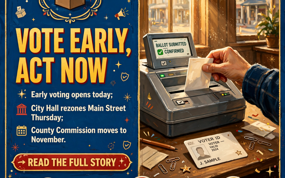π³οΈ Early Voting Opens Today, City Hall Agenda Is Posted, County Commission Moves to November