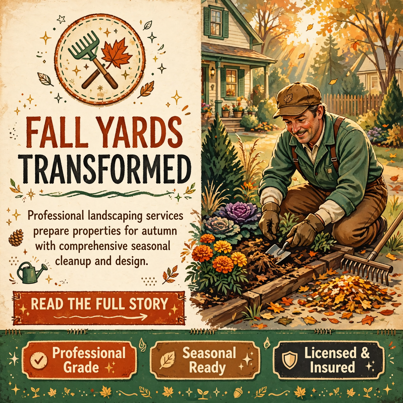 Featured image for "🍂 Wade's Outdoor Services Brings Fall Landscape Transformation to Etowah"