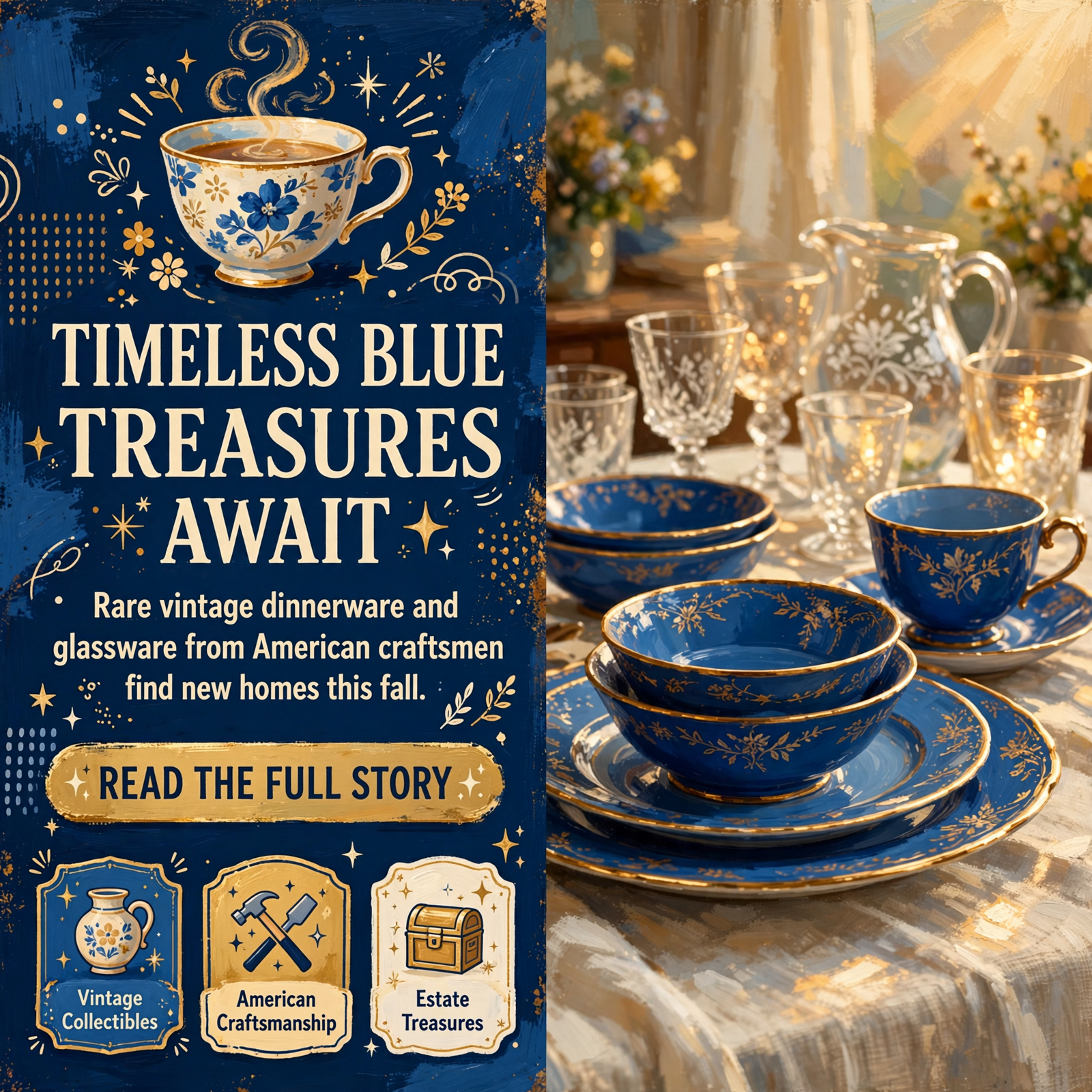 Featured image for "💙 Vintage Blue Dinnerware & Glassware Estate Sale Coming to Cookeville"