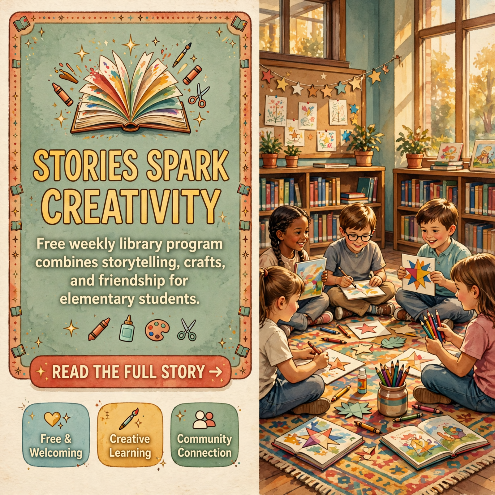 ๐ Books & Beyond: Free Weekly Program Brings Stories, Crafts, and Community to Elementary-Aged Kids โ Featured Image Featured image for "๐ Books & Beyond: Free Weekly Program Brings Stories, Crafts, and Community to Elementary-Aged Kids"