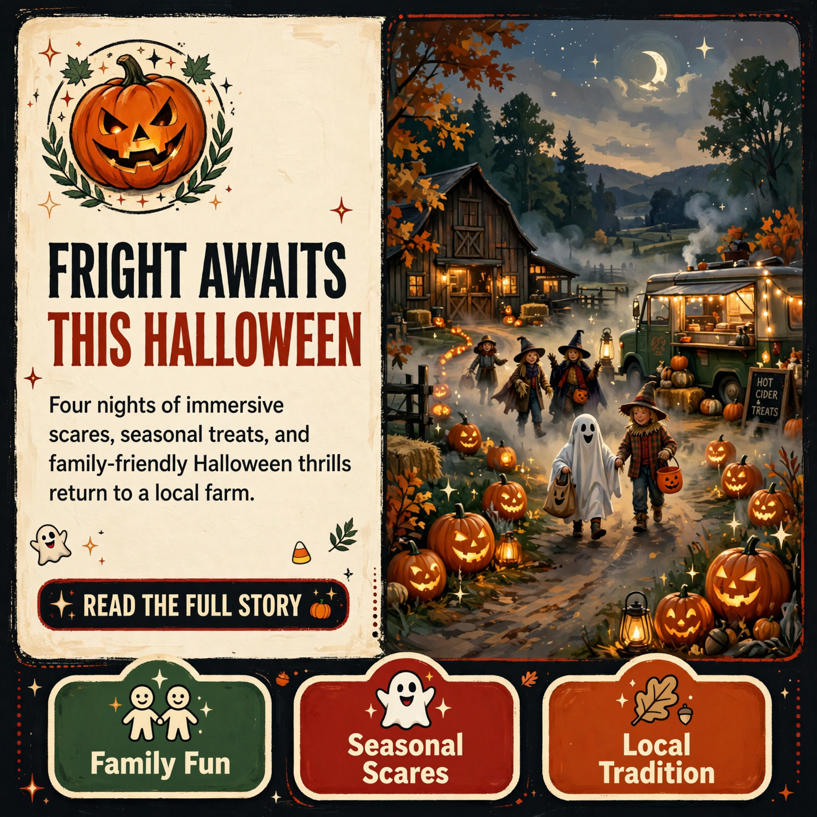 Featured image for "🎃 Haunted Grounds Returns to McDonald Farm in Sale Creek - Four Nights of Halloween Fright, Oct 28-31"
