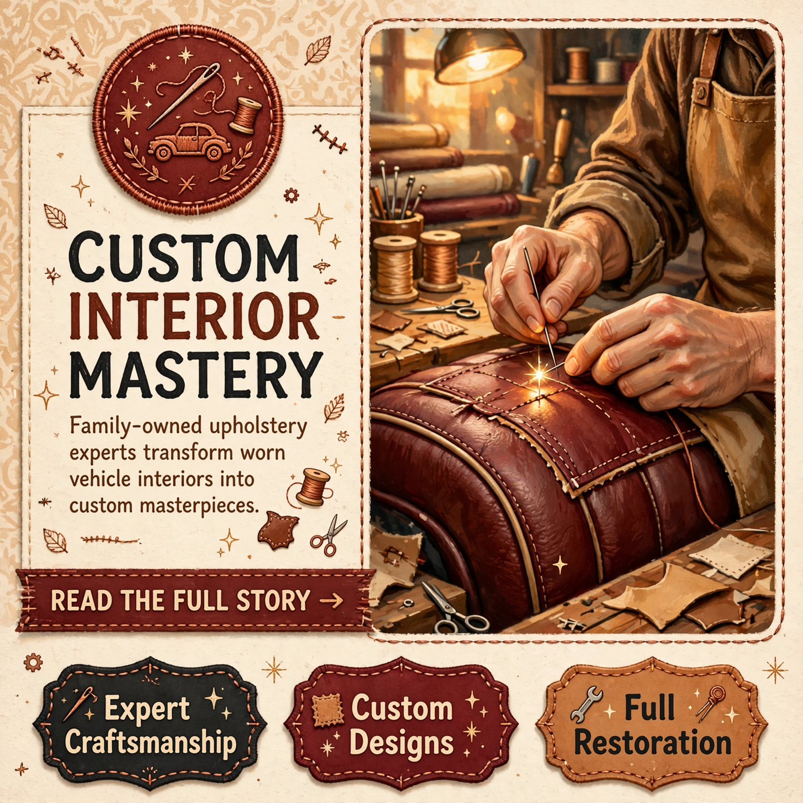 Featured image for "🧵 Pop Pop's Trim Shop Brings Custom Upholstery Expertise to Sparta, Tennessee"