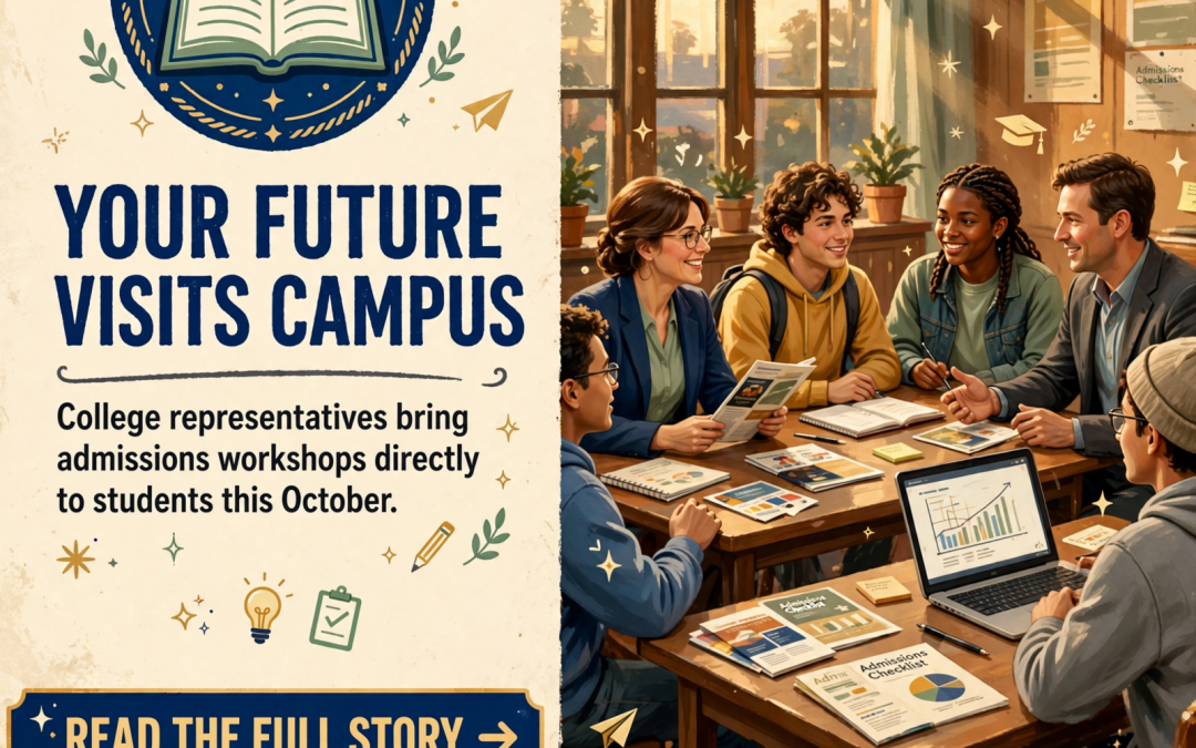 🎓 College Admissions Reps Visit High School in October – Three Workshops Scheduled
