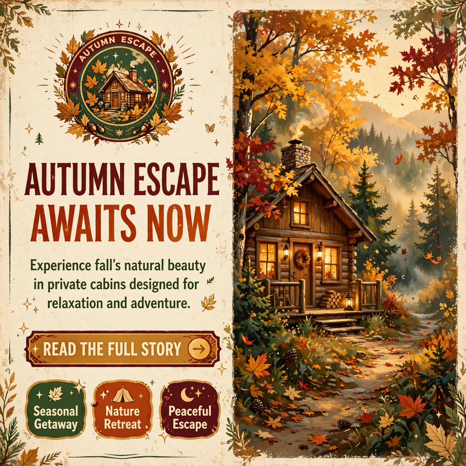 Featured image for "🍁 Book Your Fall Getaway at Deer Creek Properties Cabin Rentals"
