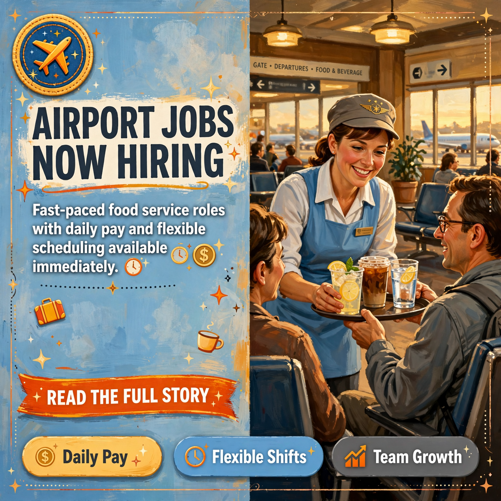 Featured image for "✈️ Airport Concession Jobs Now Hiring in Chattanooga - Daily Pay & Flexible Shifts"