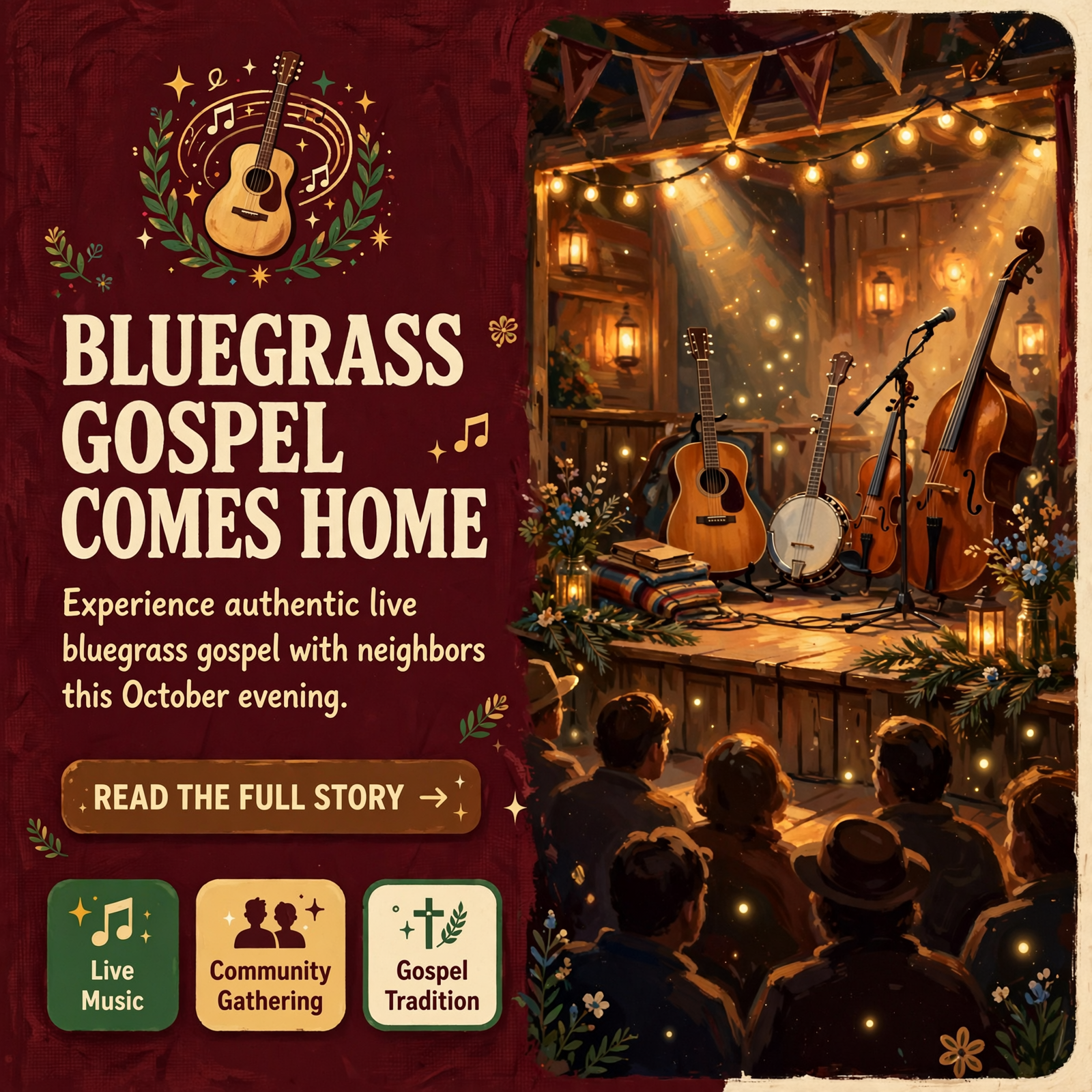 Featured image for "🎵 Crossroads Bluegrass Gospel Comes to Cagle Community Center - October 15th"