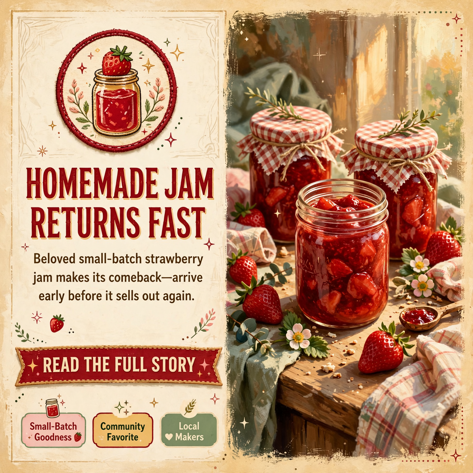 Featured image for "🍓 Grammy's Goodies Strawberry Jam Returns to Soddy Daisy - Saturday, October 17th"