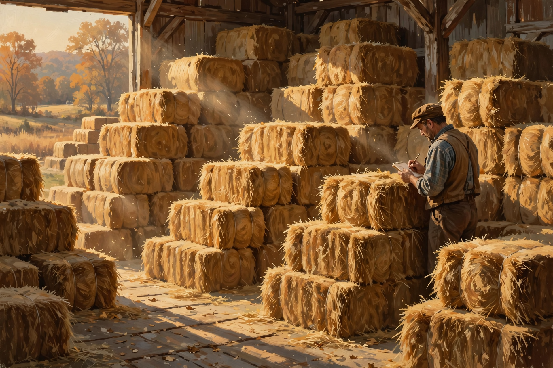 Illustration for π Pasture and Hay: Count the Bales, Mark the Frost Date